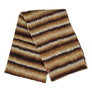 Frye Scarf Brown Multi Space Dye Stripes Knit Outdoor Fall Winter Cottagecore